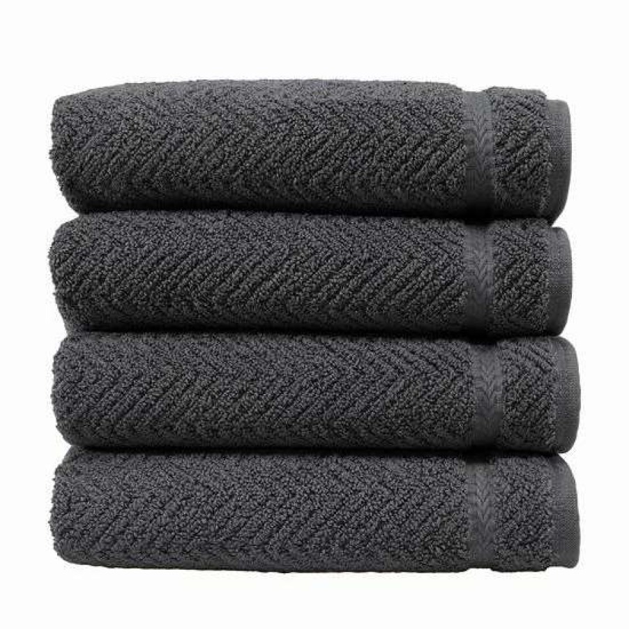 Bed & Bath * | Linum Home Textiles Herringbone 4-Pk. Hand Towels Midnight Blue