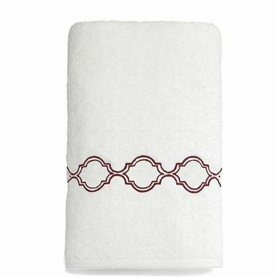 Bed & Bath * | Linum Home Textiles Soft Twist Trellis Bath Towel White Beige