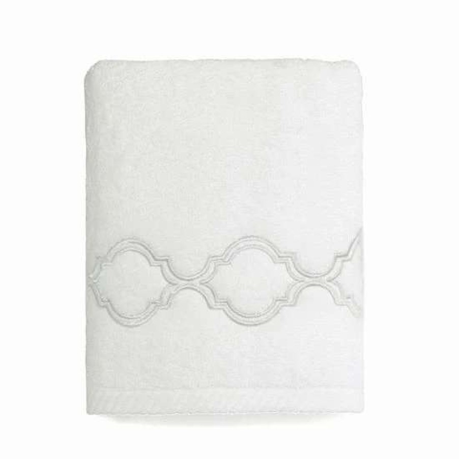 Bed & Bath * | Linum Home Textiles Soft Twist Trellis Bath Towel White Beige