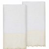 Bed & Bath * | Linum Home Textiles Turkish Cotton Arian 2-Piece Cream Lace Embellished Bath Towel Set