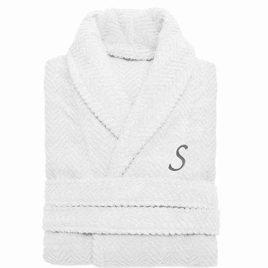 Clothing * | Linum Home Textiles Turkish Cotton Personalized Herringbone Weave Bathrobe