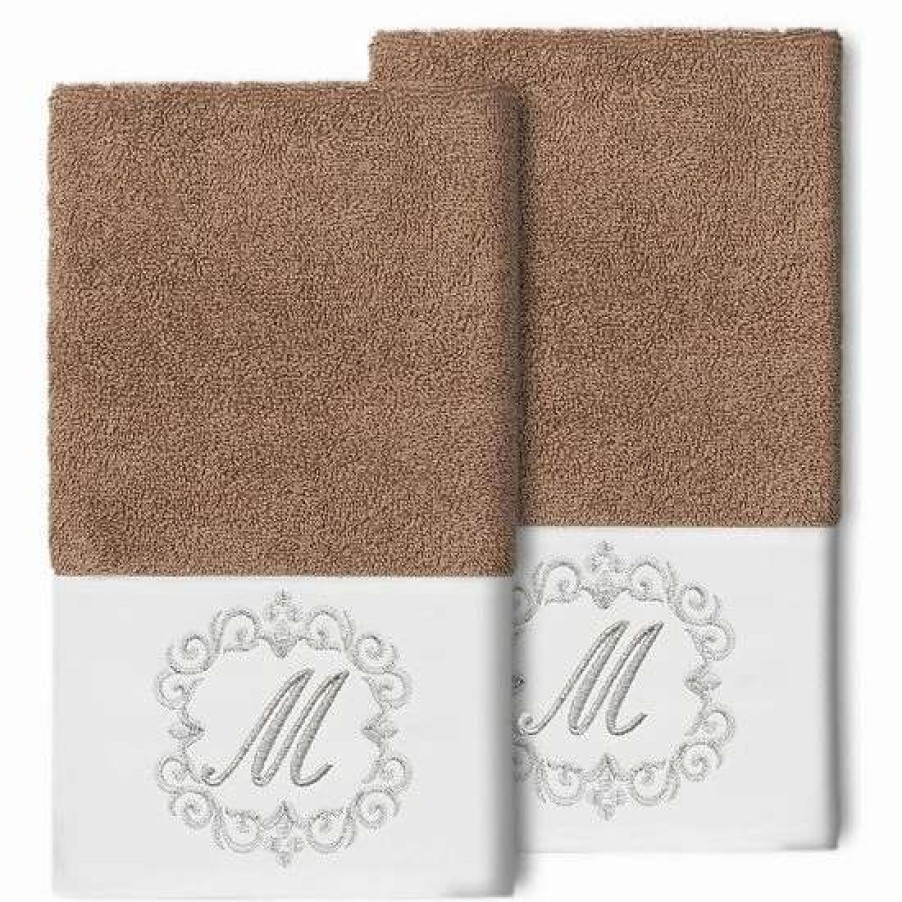 Bed & Bath * | Linum Home Textiles Turkish Cotton Monica 2-Piece Embellished Hand Towel Set