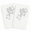 Bed & Bath * | Linum Home Textiles Christmas 2-Pack Dove Embroidered Luxury Turkish Cotton Hand Towels Sand