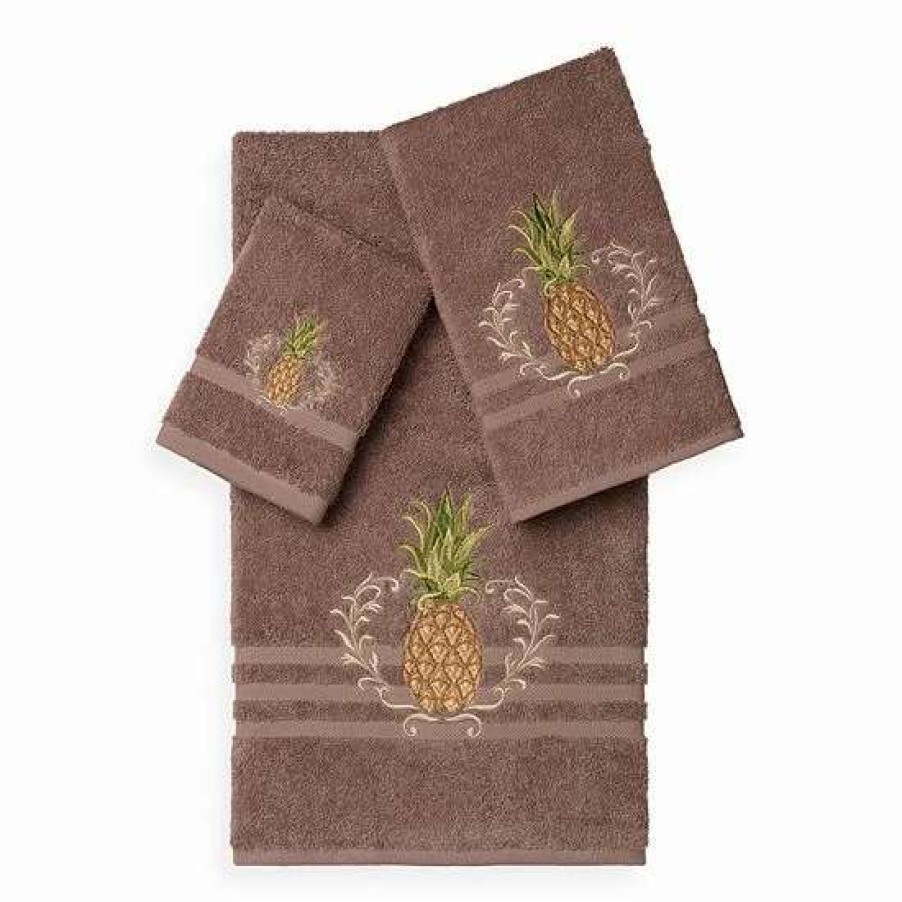 Bed & Bath * | Linum Home Textiles Welcome 3-Piece Embellished Bath Towel Set Cream