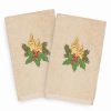 Bed & Bath * | Linum Home Textiles Christmas 2-Pack Candles Embroidered Luxury Turkish Cotton Hand Towels White