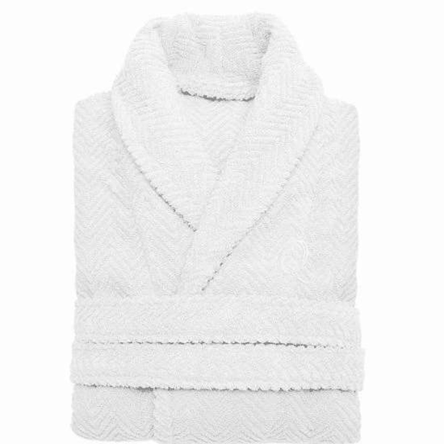 Clothing * | Linum Home Textiles Turkish Cotton Personalized Herringbone Weave Bathrobe