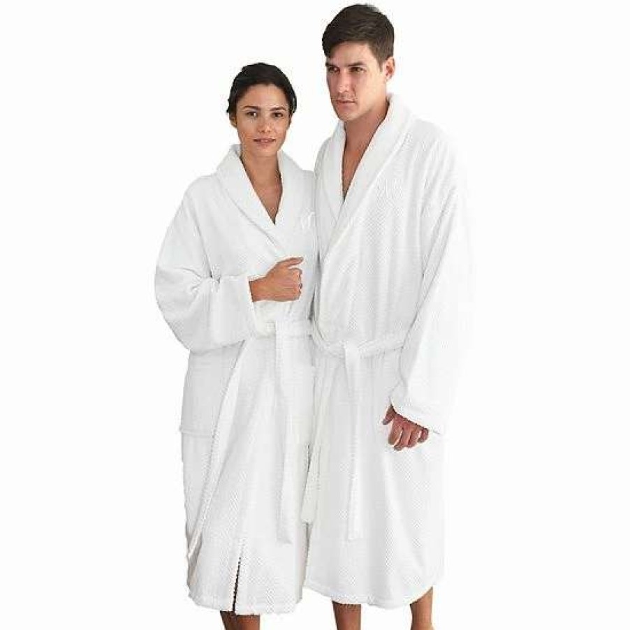 Clothing * | Linum Home Textiles Turkish Cotton Personalized Herringbone Weave Bathrobe