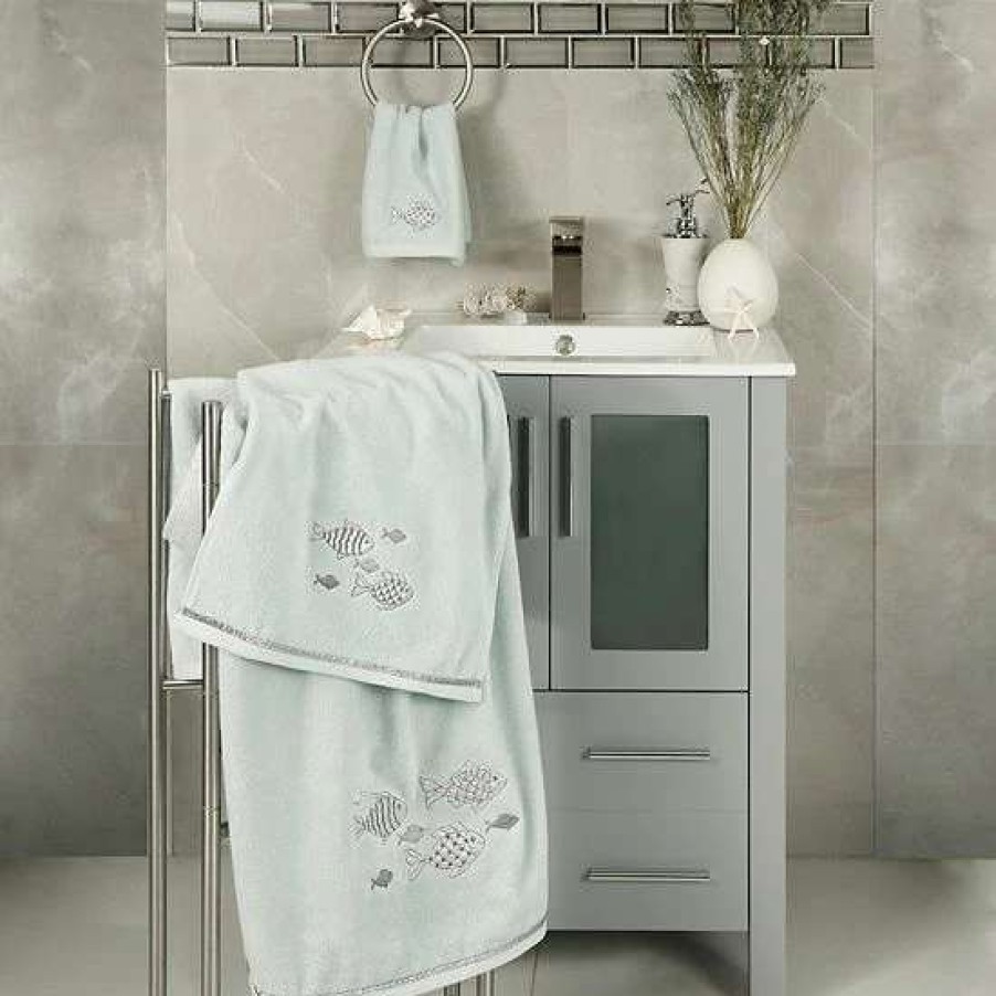 Bed & Bath * | Linum Home Textiles Turkish Cotton Figi 4-Piece Embellished Towel Set White