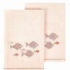 Bed & Bath * | Linum Home Textiles Turkish Cotton Figi 2-Piece Embellished Bath Towel Set White