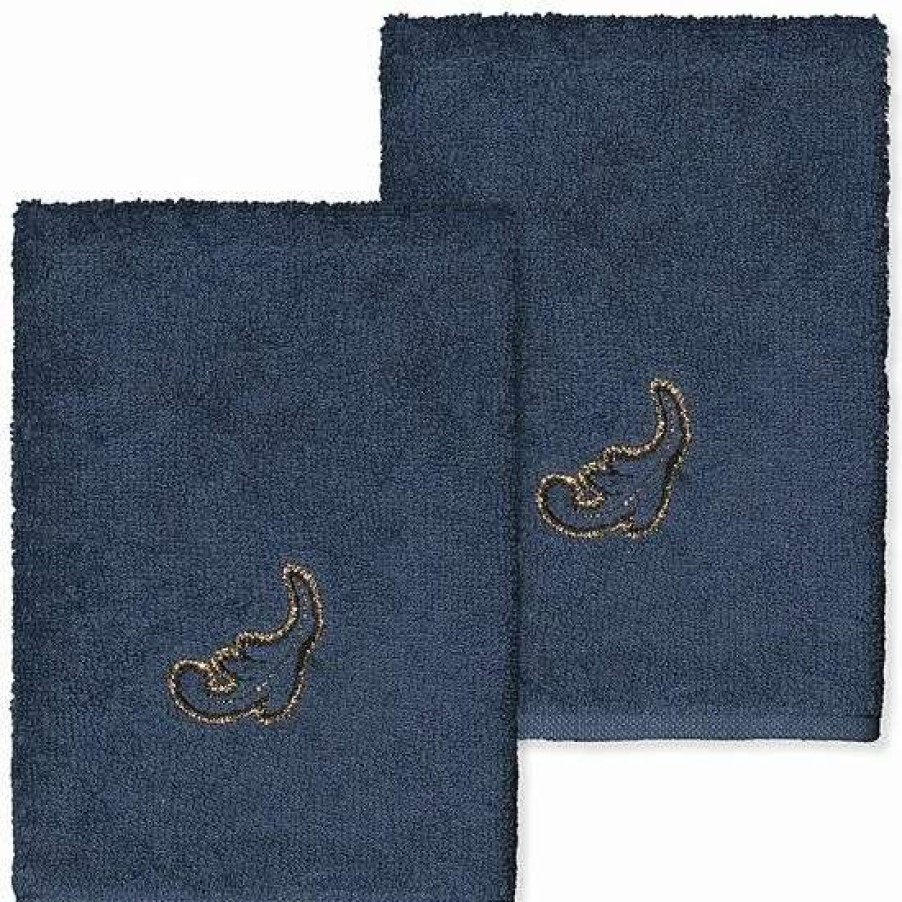 Bed & Bath * | Linum Home Textiles Turkish Cotton April 2-Piece Embellished Washcloth Set Latte