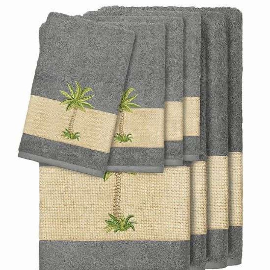 Bed & Bath * | Linum Home Textiles 8-Piece Colton Embellished Bath Towel Set Cream