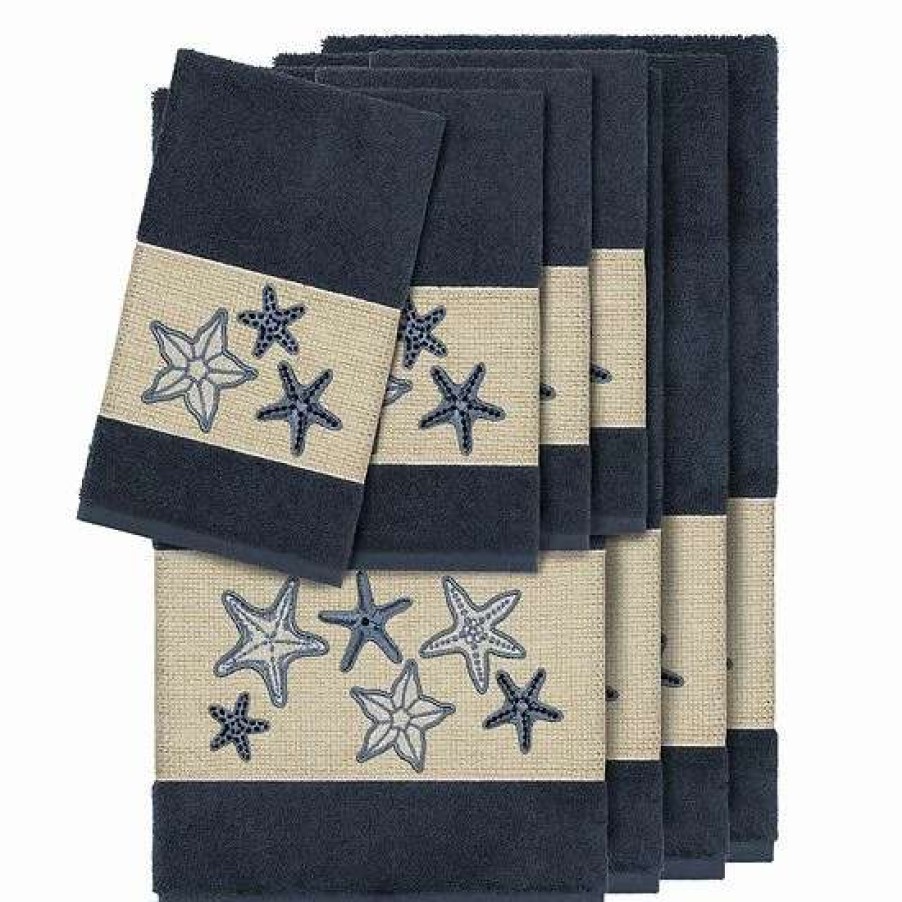 Bed & Bath * | Linum Home Textiles 8-Piece Lydia Embellished Bath Towel Set Latte