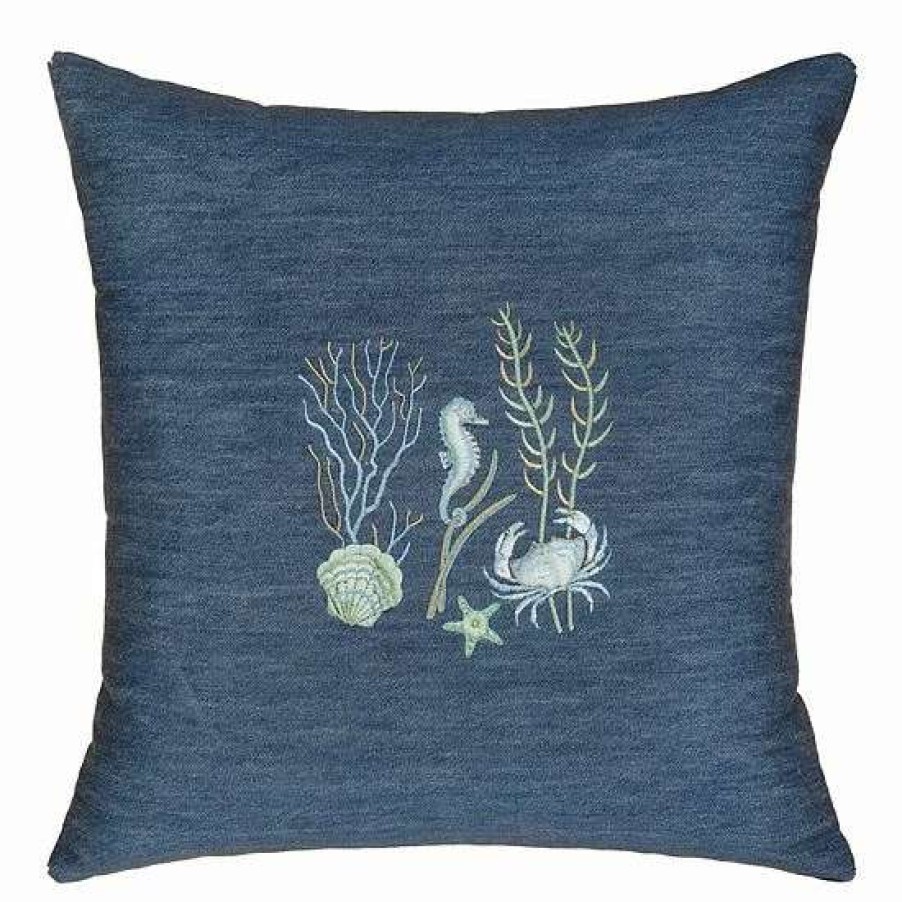 Home Decor * | Linum Home Textiles Aaron Denim Decorative Square Throw Pillow Cover