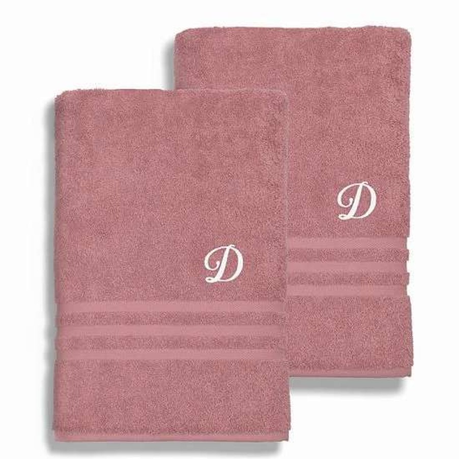 Bed & Bath * | Linum Home Textiles Turkish Cotton Denzi 2-Piece Personalized Bath Sheet Set