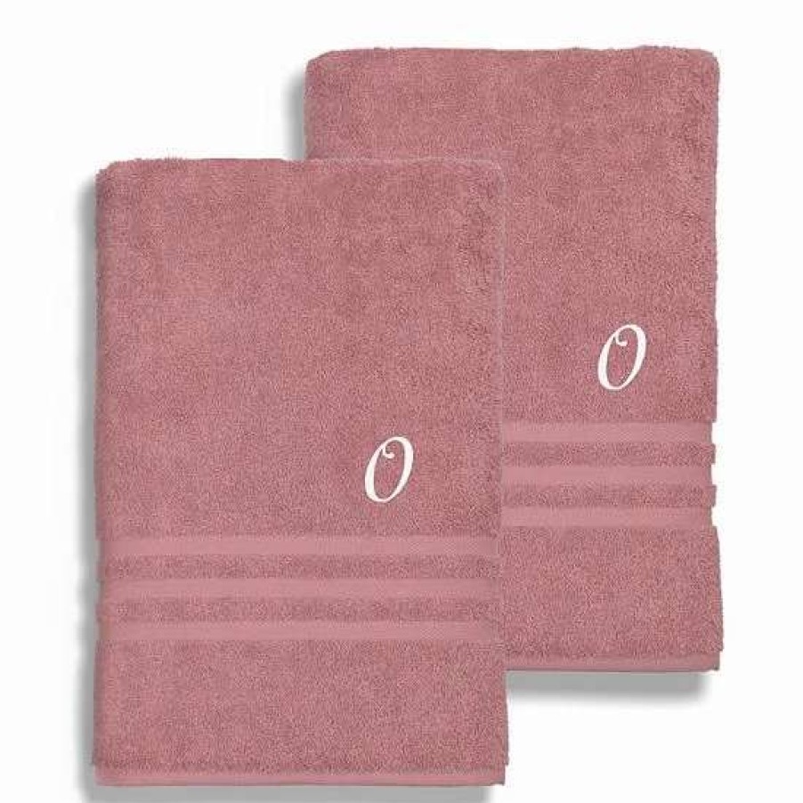 Bed & Bath * | Linum Home Textiles Turkish Cotton Denzi 2-Piece Personalized Bath Sheet Set