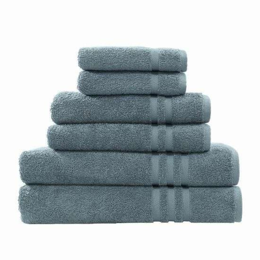 Bed & Bath * | Linum Home Textiles Denzi 6-Piece Towel Set Gray