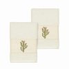 Bed & Bath * | Linum Home Textiles Turkish Cotton Mila Embellished Washcloth Set Tea Rose