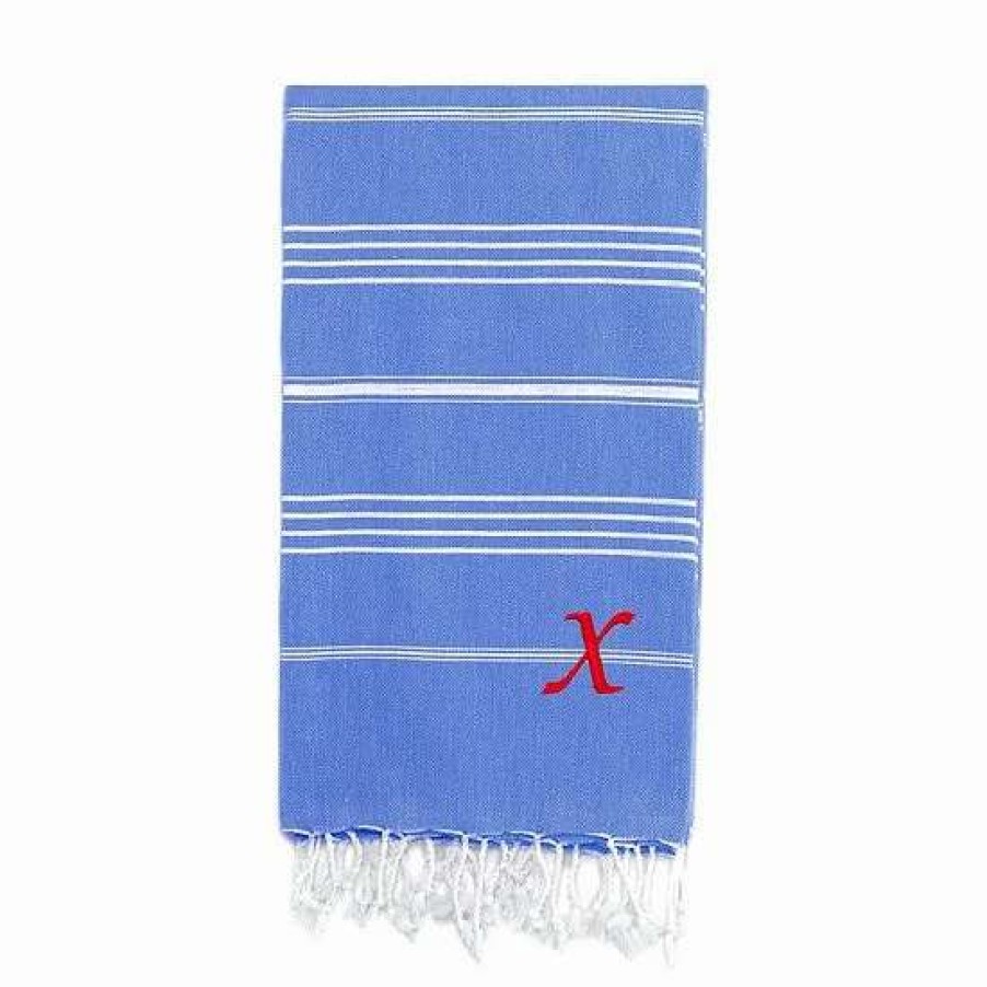 Bed & Bath * | Linum Home Textiles Turkish Cotton Lucky Personalized Pestemal Beach Towel