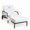 Bed & Bath * | Linum Home Textiles Turkish Cotton Personalized Chaise Lounge Chair Slipcover & Side Pockets