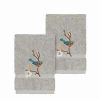 Bed & Bath * | Linum Home Textiles Turkish Cotton Spring Time Embellished Washcloth Set Tea Rose