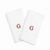 Bed & Bath * | Linum Home Textiles 2-Pack Red Monogram Hand Towel