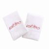 Bed & Bath * | Linum Home Textiles Holiday Border Embroidered 2-Pack Hand Towels Merry Christmas