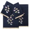 Bed & Bath * | Linum Home Textiles Turkish Cotton Mariposa 4-Piece Embellished Towel Set Cocoa