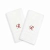 Bed & Bath * | Linum Home Textiles Red Script Denzi Single Letter 2-Pack Monogram Hand Towel