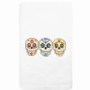 Bed & Bath * | Linum Home Textiles Skulls Embroidered Luxury Turkish Cotton Hand Towel White