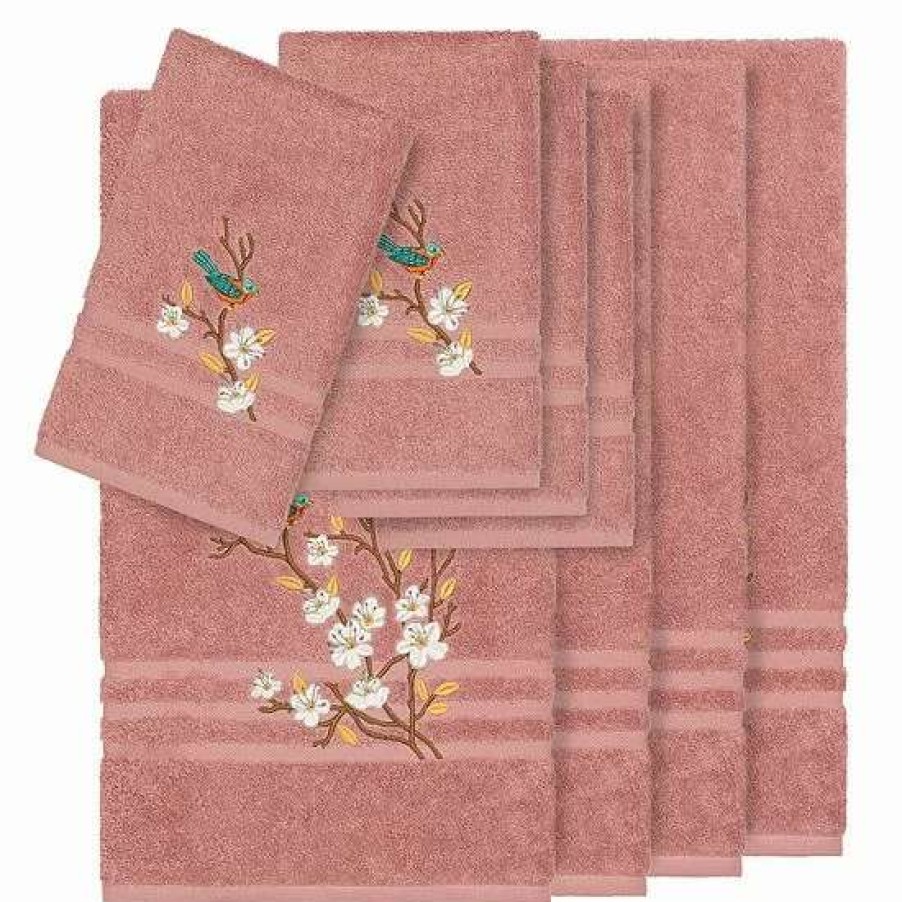 Bed & Bath * | Linum Home Textiles Turkish Cotton Spring Time 8-Piece Embellished Towel Set Blue