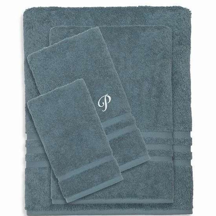 Bed & Bath * | Linum Home Textiles Turkish Cotton Denzi 4-Piece Personalized Towel Set