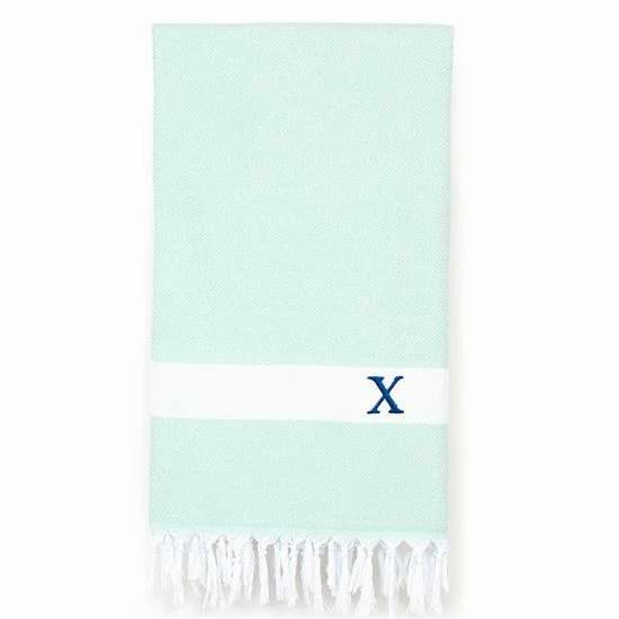 Bed & Bath * | Linum Home Textiles Turkish Cotton Diamond Personalized Pestemal Beach Towel