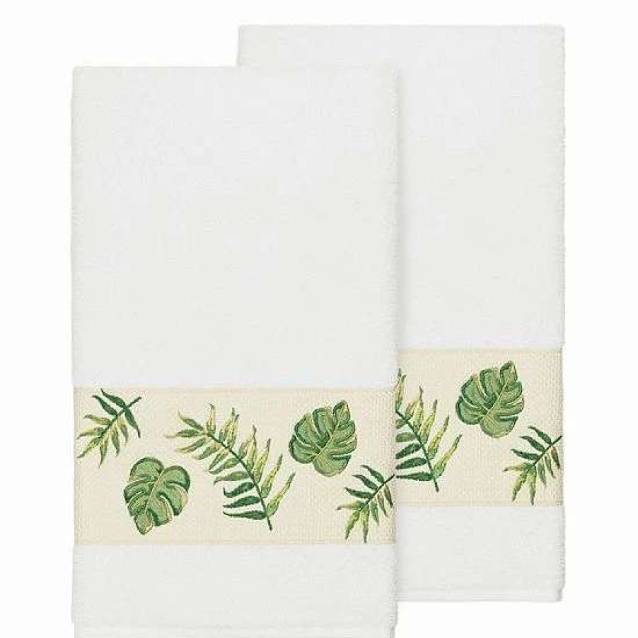 Bed & Bath * | Linum Home Textiles Turkish Cotton Zoe Embellished Bath Towel Set Latte