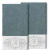 Bed & Bath * | Linum Home Textiles Turkish Cotton Monica 2-Packembellished Bath Towel Set