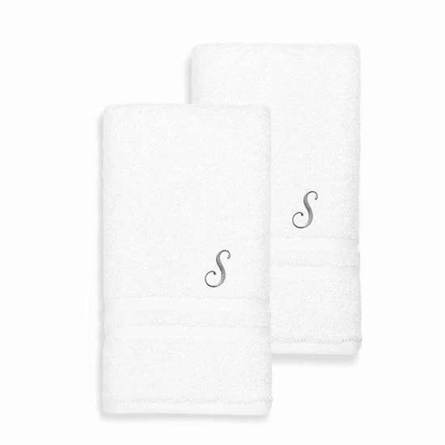 Bed & Bath * | Linum Home Textiles Turkish Cotton Denzi 2-Piece Personalized Hand Towel Set