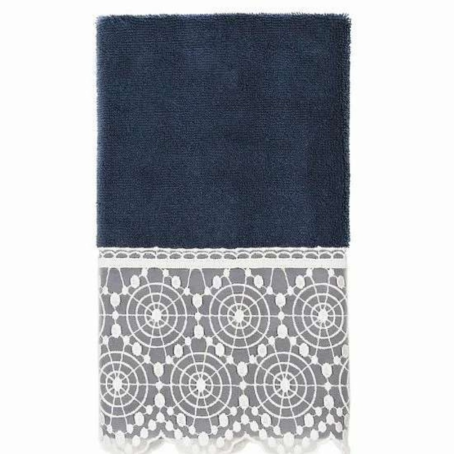 Bed & Bath * | Linum Home Textiles Turkish Cotton Arian Cream Lace Embellished Hand Towel