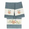 Bed & Bath * | Linum Home Textiles Turkish Cotton Rebecca 3-Piece Embellished Bath Towel Teal