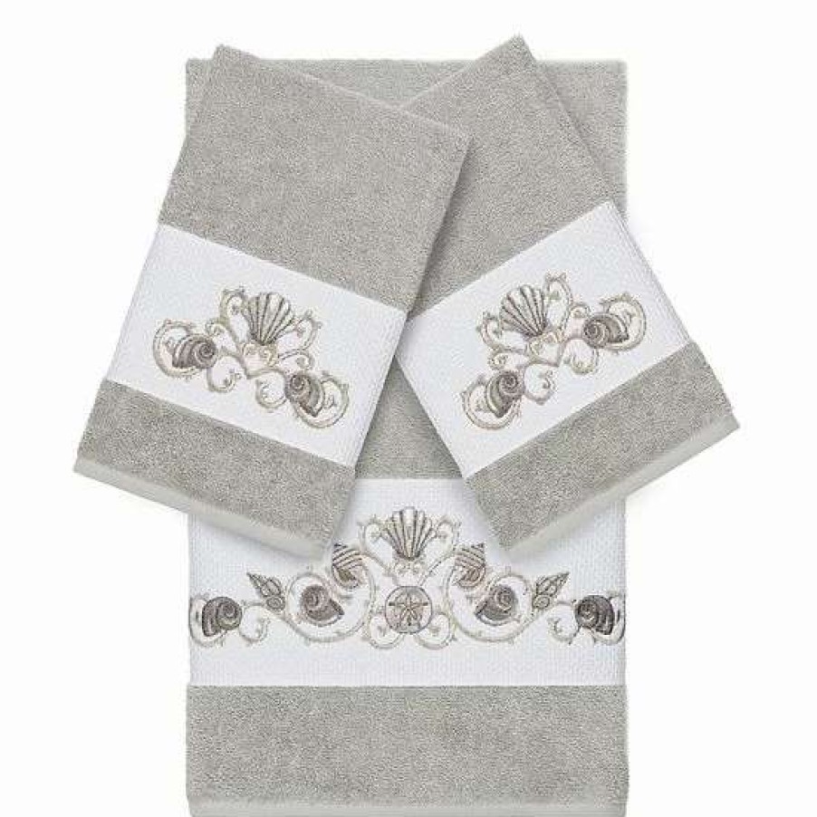 Bed & Bath * | Linum Home Textiles Bella 3-Piece Embellished Bath Towel Set White