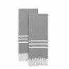 Bed & Bath * | Linum Home Textiles 2-Pack Alara Pestemal Color Hand Towels Soft Aqua