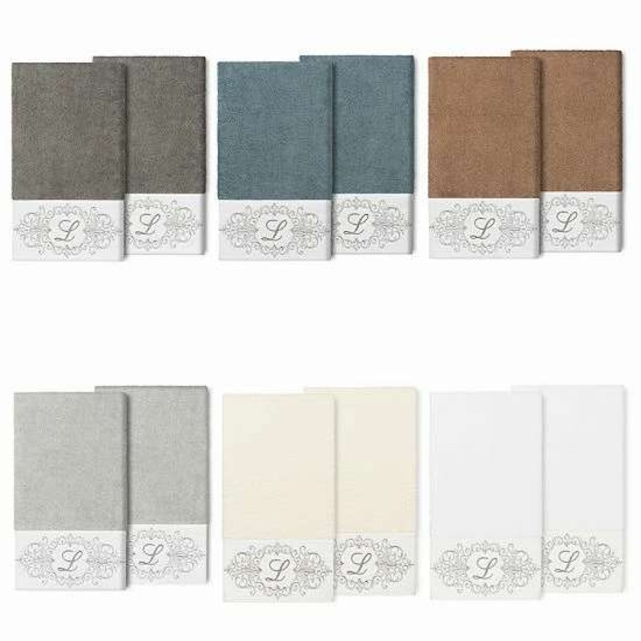 Bed & Bath * | Linum Home Textiles Turkish Cotton Monica 2-Piece Embellished Bath Towel Set