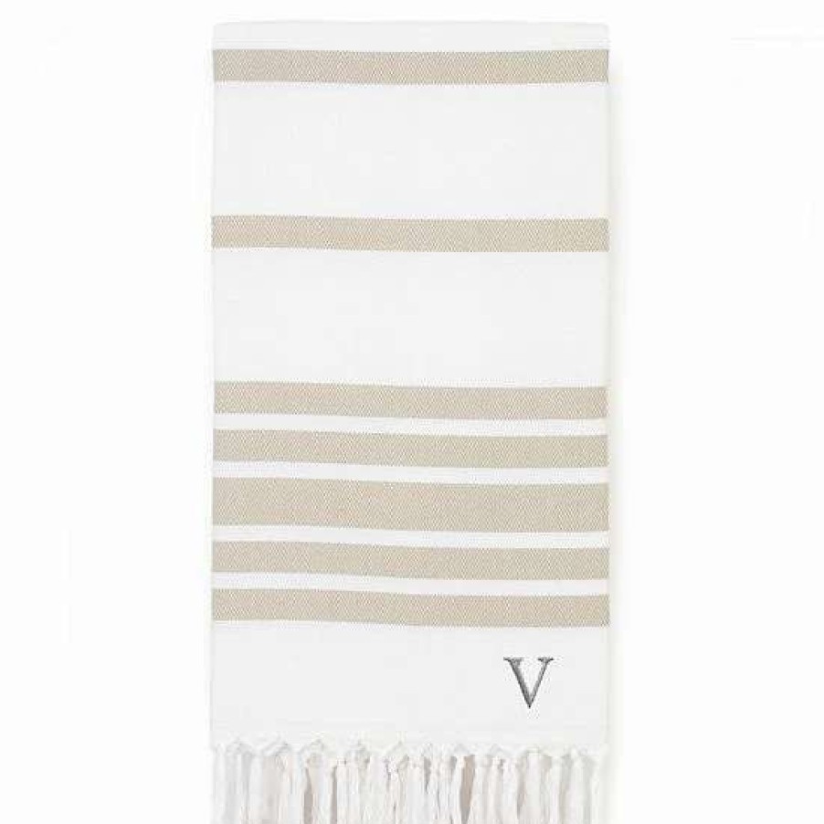 Bed & Bath * | Linum Home Textiles Turkish Cotton Herringbone Personalized Pestemal Beach Towel