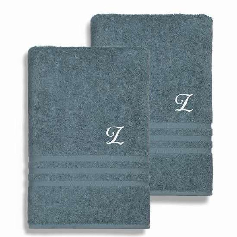 Bed & Bath * | Linum Home Textiles Turkish Cotton Denzi 2-Piece Personalized Bath Towel Set