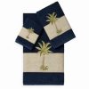 Bed & Bath * | Linum Home Textiles Colton 3-Piece Embellished Bath Towel Set Midnight Blue