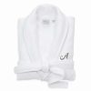 Clothing * | Linum Home Textiles Turkish Cotton Personalized Satin Piped Trim Waffle Terry White Bathrobe