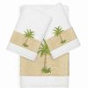 Bed & Bath * | Linum Home Textiles 3-Piece Colton Embellished Bath Towel Set Cream