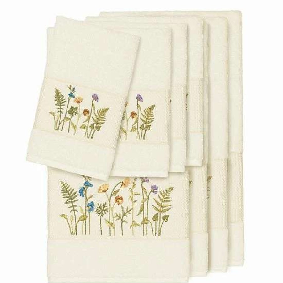 Bed & Bath * | Linum Home Textiles 8-Piece Serenity Embellished Bath Towel Set White