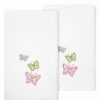 Bed & Bath * | Linum Home Textiles Turkish Cotton Mariposa 2-Piece Embellished Fingertip Towel Set Beige