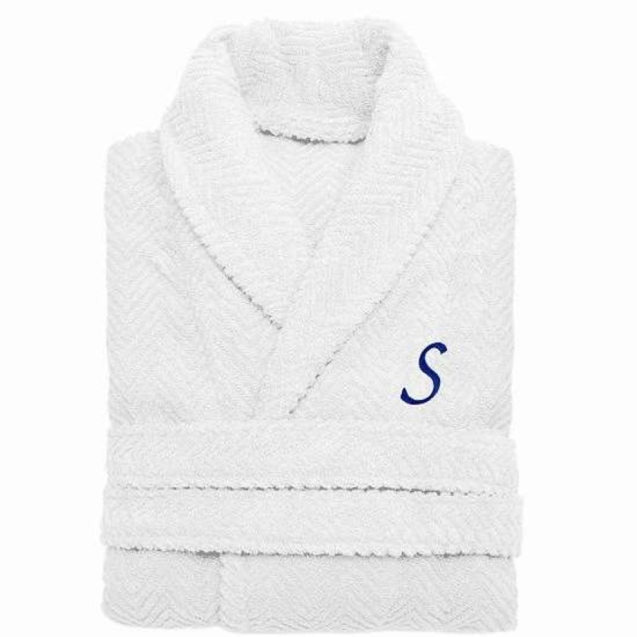 Clothing * | Linum Home Textiles Turkish Cotton Personalized Herringbone Weave Bathrobe