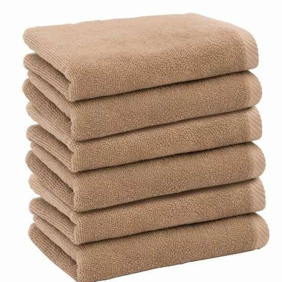 Bed & Bath * | Linum Home Textiles 6-Piece Turkish Cotton Ediree Fingertip Towel Set Beige