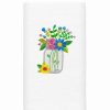 Bed & Bath * | Linum Home Textiles Country Bouquet Embroidered Luxury Turkish Cotton Hand Towel White